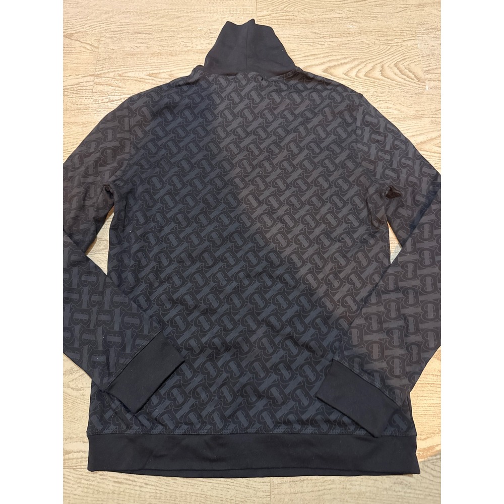 Burberry TB Monogram Turtleneck Sweatshirt Black Charcoal Logo Print Small - Picture 5 of 6